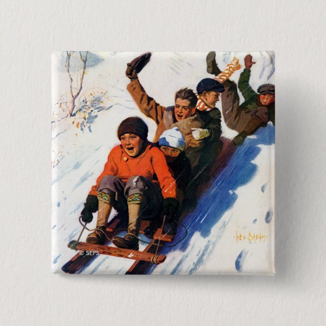 Bóton Quadrado 5.08cm Tobagganing (Frente)