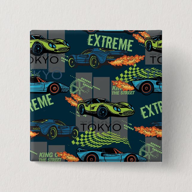 Bóton Quadrado 5.08cm  Tokyo Street Racing Pattern (Frente)