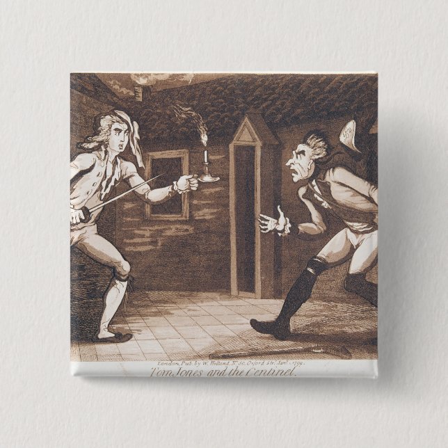 Bóton Quadrado 5.08cm Tom Jones e o Centinel, 1799 (Frente)