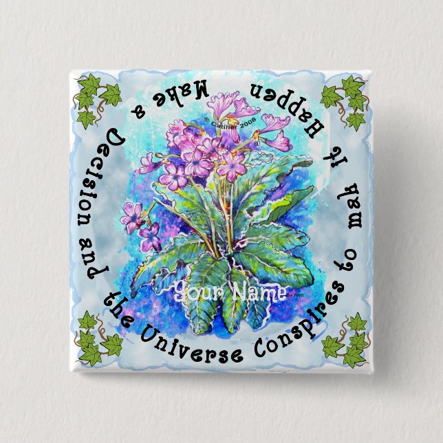 Bóton Quadrado 5.08cm Tomar Uma Decisão (Frente)