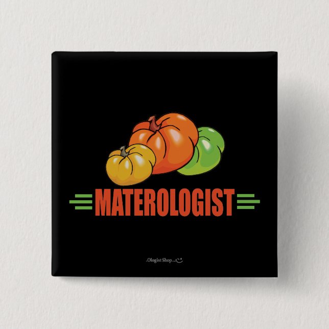 Bóton Quadrado 5.08cm Tomate Engraçado (Frente)