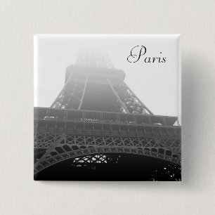 Bóton Quadrado 5.08cm Torre Eiffel Paris