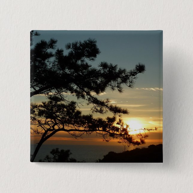 Bóton Quadrado 5.08cm Torrey Pine Sunset I California Landscape (Frente)
