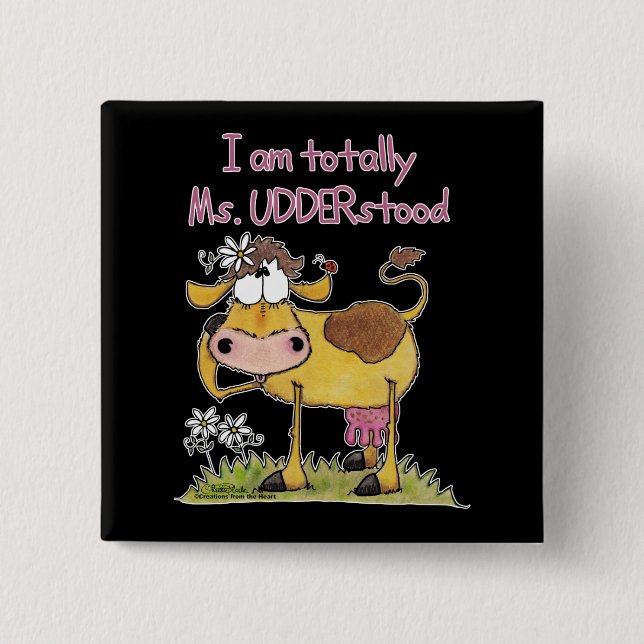 Bóton Quadrado 5.08cm Totalmente Sra. UDDERstand (Frente)