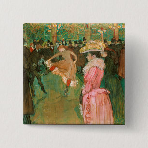 Bóton Quadrado 5.08cm Toulouse-Lautrec - Na Rota, A Dança