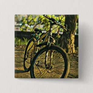 Bóton Quadrado 5.08cm Trabalho de arte de bicicleta
