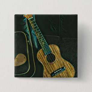 Bóton Quadrado 5.08cm trabalho de arte do violão vintage