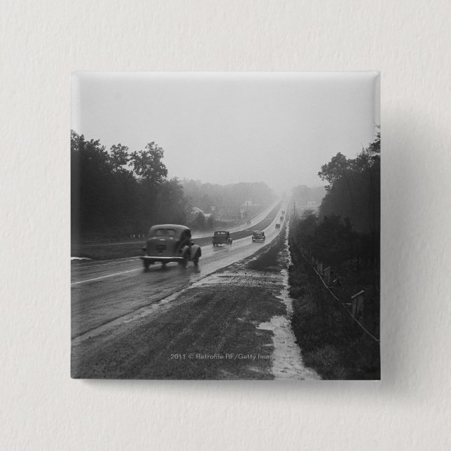 Bóton Quadrado 5.08cm Tráfego na estrada (Frente)