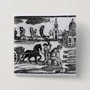 Bóton Quadrado 5.08cm Traga para fora seu morto, o grande praga de 1665