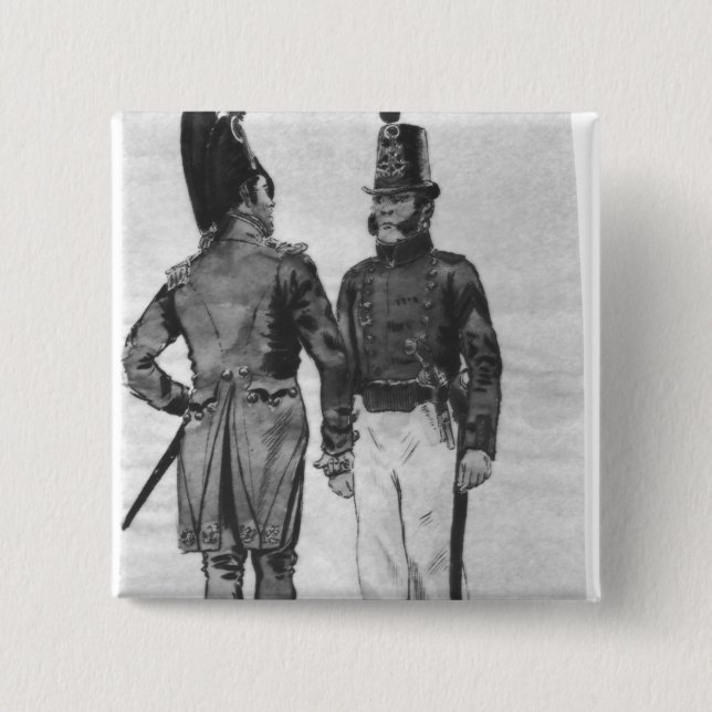 Bóton Quadrado 5.08cm Trajes de fuzileiros navais franceses desde 1804 (Frente)