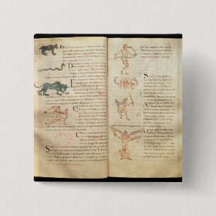 Bóton Quadrado 5.08cm Trajeto da lua através das constelações