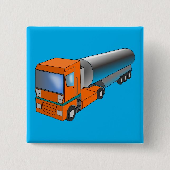 Bóton Quadrado 5.08cm Transportador de Caminhões de Gás para Crianças (Frente)
