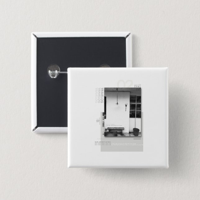 Bóton Quadrado 5.08cm travelog_2 (Frente & Verso)