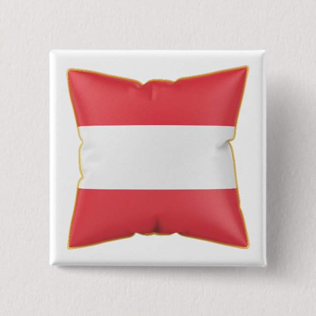 Bóton Quadrado 5.08cm Travesseiro com a bandeira da Áustria (Frente)