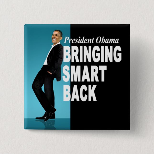 Bóton Quadrado 5.08cm Trazendo a Smart o botão traseiro (Frente)