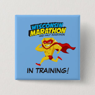 Bóton Quadrado 5.08cm Treinamento da maratona de Wisconsin