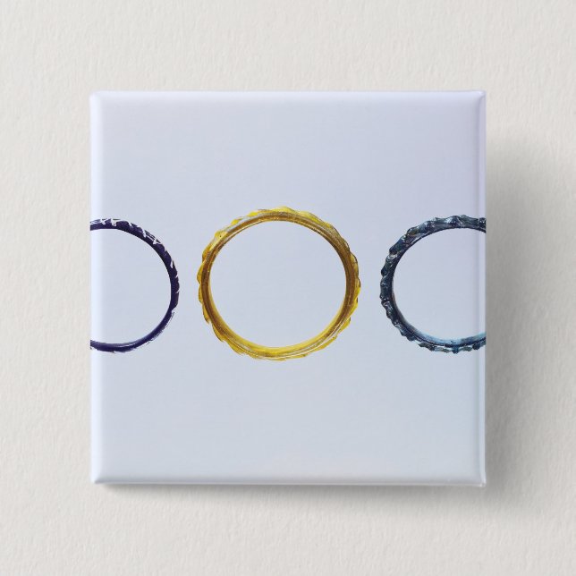 Bóton Quadrado 5.08cm Três braceletes, de Mathay-Mandeure (Frente)