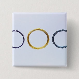 Bóton Quadrado 5.08cm Três braceletes, de Mathay-Mandeure