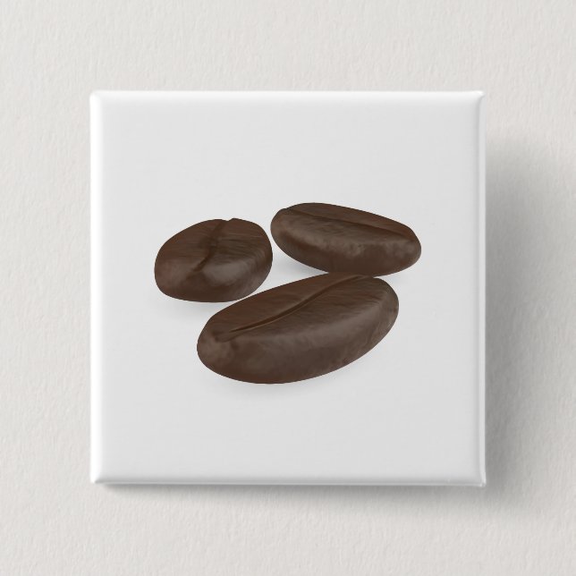 Bóton Quadrado 5.08cm Três grãos de café torrados (Frente)