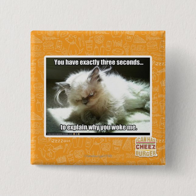 Bóton Quadrado 5.08cm Três segundos (Frente)