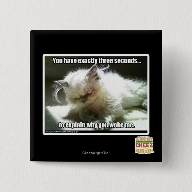 Bóton Quadrado 5.08cm Três segundos (Frente)