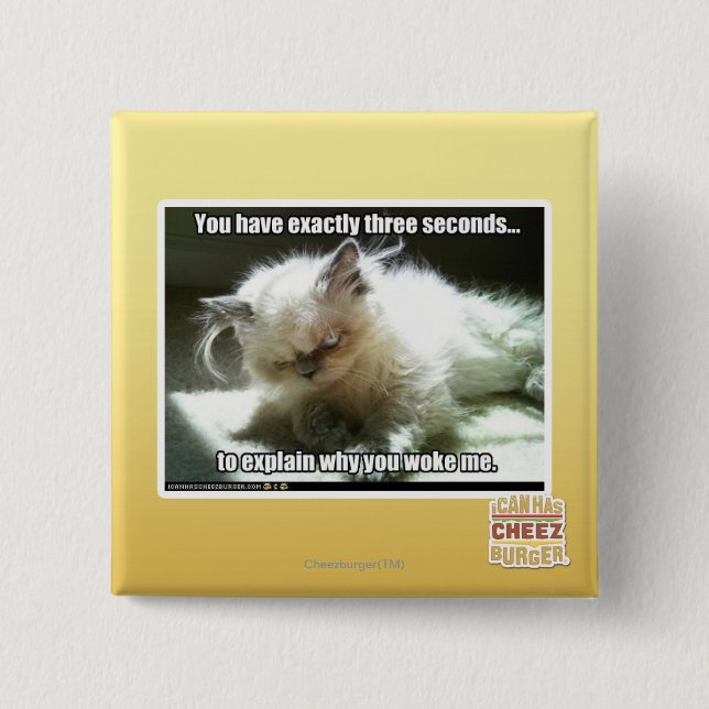 Bóton Quadrado 5.08cm Três segundos (Frente)