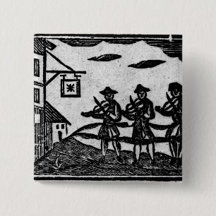 Bóton Quadrado 5.08cm Três violinistas, 'de umas baladas de Roxburghe d