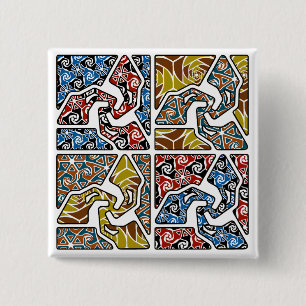 Bóton Quadrado 5.08cm Tri Setas com terras traseiras Trippy