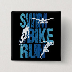 Bóton Quadrado 5.08cm Triathlon - Natação Bike Run