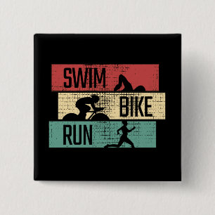 Bóton Quadrado 5.08cm Triathlon - Natação Bike Run