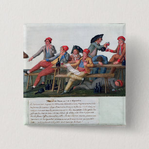 Bóton Quadrado 5.08cm Tribunal da prisão de 2 & 3 de setembro de 1792