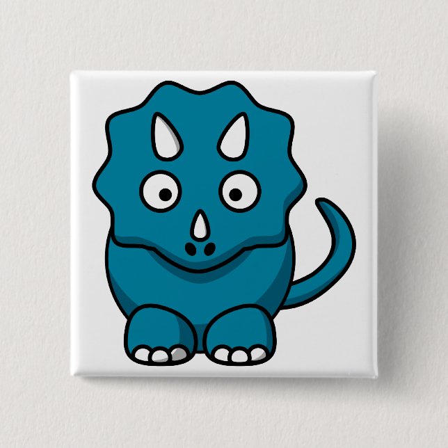 Bóton Quadrado 5.08cm Triceratops Bebê (Frente)