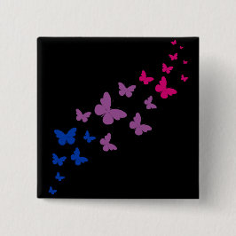 Bóton Quadrado 5.08cm Trilha da Borboleta do Orgulho Bissexual