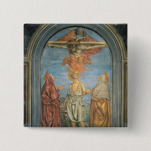 Bóton Quadrado 5.08cm Trindade santamente com St Jerome (fresco)