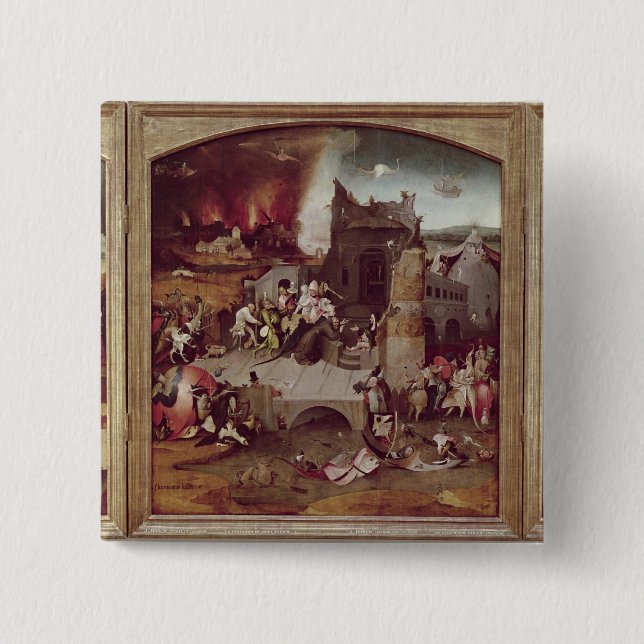 Bóton Quadrado 5.08cm Triptych da tentação de St Anthony (Frente)