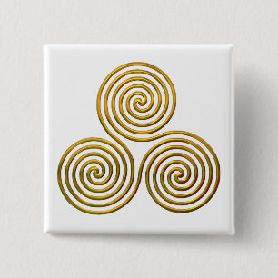 Bóton Quadrado 5.08cm Triskele-gold