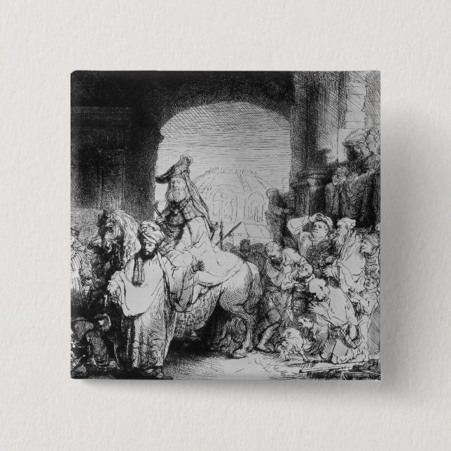 Bóton Quadrado 5.08cm Triumph de Mordecai, c.1640 (Frente)