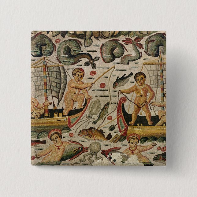 Bóton Quadrado 5.08cm Triumph de Netuno e de Amphitrite (Frente)