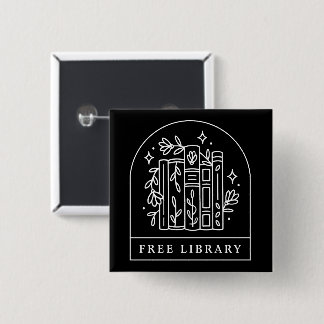 Bóton Quadrado 5.08cm Troca de livros de biblioteca grátis