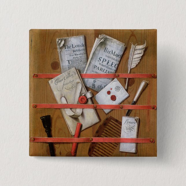 Bóton Quadrado 5.08cm Trompe - l ' oeil, 1702 (Frente)