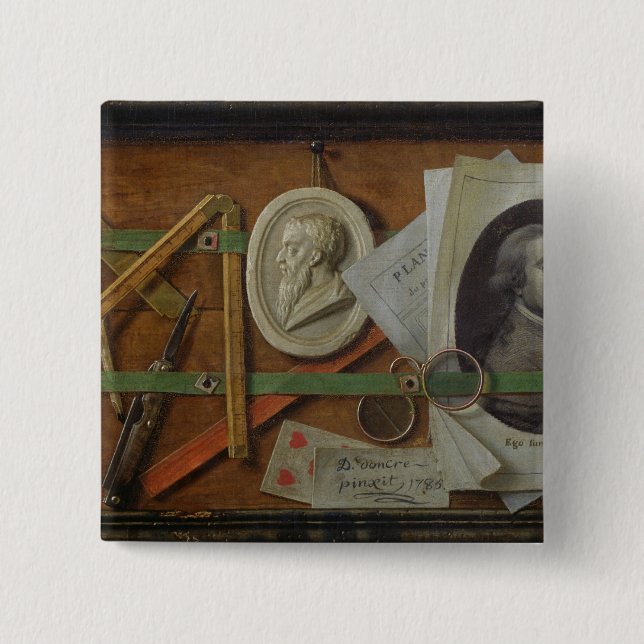 Bóton Quadrado 5.08cm Trompe - l ' oeil, 1785 (Frente)