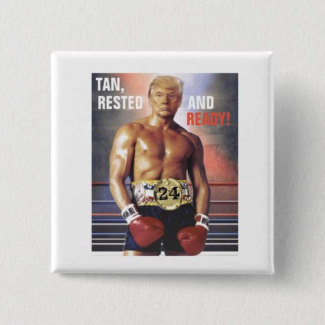 Bóton Quadrado 5.08cm Trump 2024 (Frente)