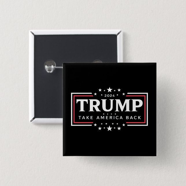 Bóton Quadrado 5.08cm Trump 2024 Devolva a América  (Frente & Verso)