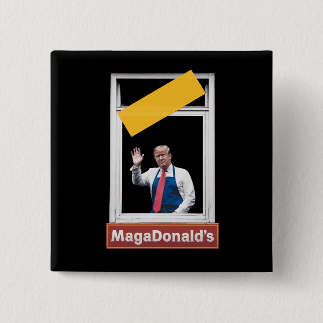 Bóton Quadrado 5.08cm Trump 2024 do MAGADonald (Frente)