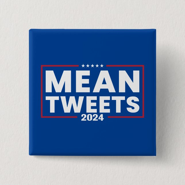 Bóton Quadrado 5.08cm Trump 2024 Eleição Média Dos Tweets (Frente)