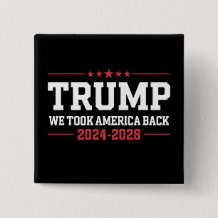 Bóton Quadrado 5.08cm Trump 2024 Nós Recuperamos a América 47 EUA