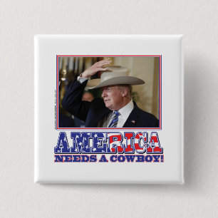 BÓTON QUADRADO 5.08CM TRUMP-AMÉRICA-COWBOY