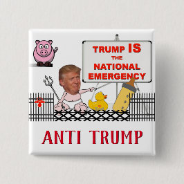 Bóton Quadrado 5.08cm Trump IS the national emergency / Anti Trump,