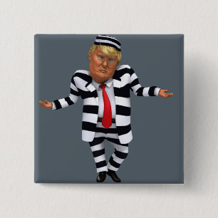 Bóton Quadrado 5.08cm Trump no Visto da prisão
