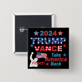 BÓTON QUADRADO 5.08CM TRUMP VANCE 2024